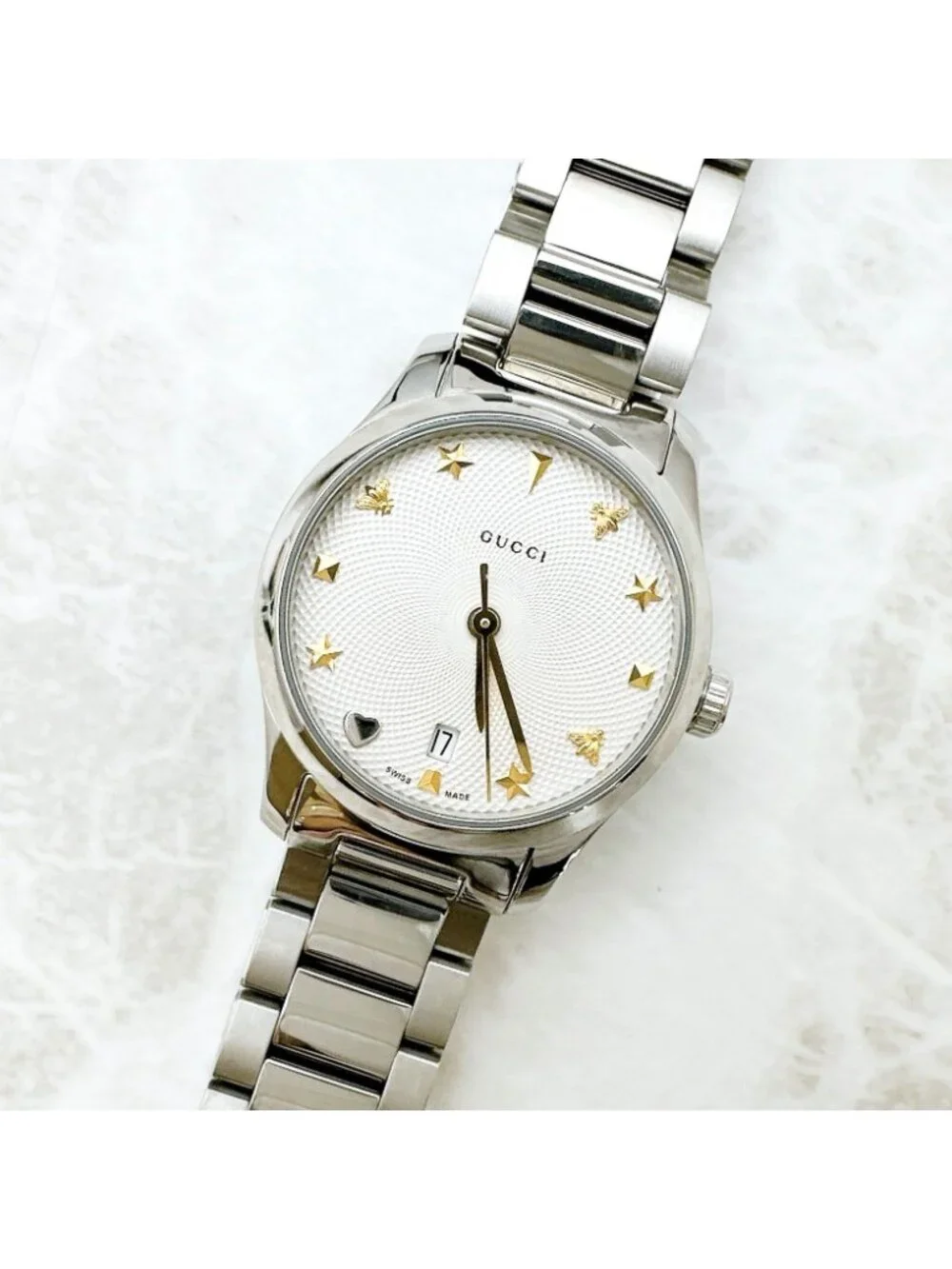 Gucci G-Timeless 126.5 Watch Quartz Stainless Steel